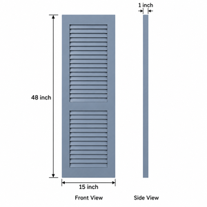 Volets extérieurs en bois massif pour la décoration de la maison, panneaux à lamelles en bois pour maisons de campagne traditionnelles, volets en bois massif - Product Image 2
