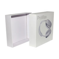 Boîte d'emballage personnalisée pour casque sans fil avec logo, design tendance pour produits électroniques, gaufrage, impression avec pelliculage mat