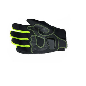 Gants de moto noirs en cuir de vachette perforé avec rembourrage en caoutchouc sur les doigts, logo OEM, prix bas, vente en gros de gants de moto - Product Image 3