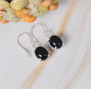 Pendientes Colgantes de Plata de Ley 925 con Ónix Negro Natural, Joyería de Moda Hecha a Mano, Regalo para Ella - Product Image 5