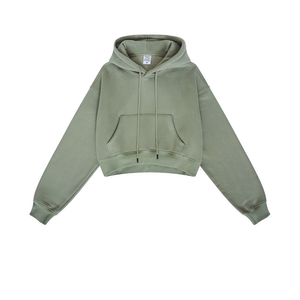 Personnalisation, logo personnalisé, crop top pour femmes, sweats à capuche de haute qualité en coton et polyester, sweats à capuche imprimés pour femmes, sweats à capuche zippés - Product Image 5