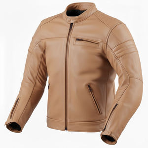 Nouvelle veste de motard en cuir PU pour homme, design personnalisé élégant, look vintage, vêtement d'extérieur décontracté, vestes en cuir de moto pour homme - Product Image 1
