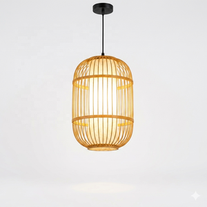 Grande lampe suspendue en rotin tressé à la main, style moderne, pour salle à manger, restaurant - Product Image 4