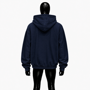 Custom Navy Blue Oversized Zip Up <b>Hoodie</b> With Graphic Eyes Print Streetwear Unisex Full Zipper Hooded Sweatshirt For <b>Men</b> Women - Product Image 2