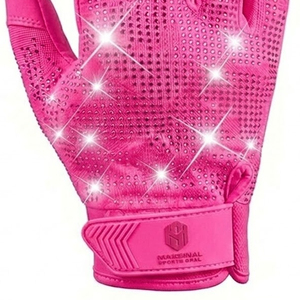 Guantes de Fútbol Americano Personalizados de Alta Calidad, Transpirables, con Pedrería, Color Rosa, para Hombre - Product Image 4
