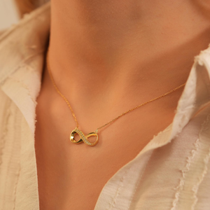 Colgante Infinito de Oro de 14k para Mujer, 1.00 Quilates, Corte Redondo, Claridad VS, Color F, Diamante Cultivado en Laboratorio, Estilo Minimalista, Joyería para Uso Diario - Product Image 2