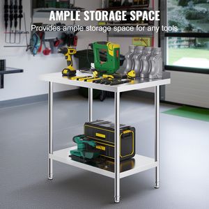 Banco da Lavoro Commerciale in Acciaio Inossidabile Resistente 24 X 36 X 36 Pollici, Tavolo da Lavoro in Metallo per Preparazione Alimenti - Product Image 4