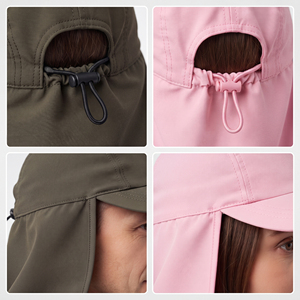 Gorra de béisbol estilo pareja para exteriores con protección solar, gorra con solapa para el cuello a juego, gorra parasol de color liso al por mayor, gorra con solapa para el cuello de corona suave - Product Image 5