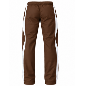 Conjunto Deportivo de Dos Piezas con Capucha en Color Marrón Chocolate y Blanco, Chaqueta con Cierre Completo y Pantalones Rectos, Ropa Deportiva Personalizada para Entrenamiento - Product Image 6