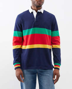 Maillots de rugby vintage personnalisables à manches longues, polos 100 % coton, broderie lourde, impression, polo de rugby pour homme - Product Image 1