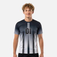 Jersey Handball Unisex Custom Seragam Poliester Mesh Cepat Kering Bernapas Lengan Pendek Kerah Bulat Jersey Latihan Tim Grosir