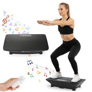 Black Full Body <b>Vibration</b> Plate Exercise Machine 10 Adjustable Speed Levels <b>Remote</b> Control Music Function 440LBS Weight Capacity - Product Image 1