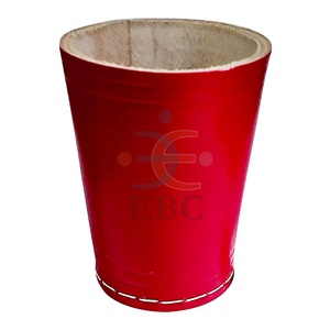 Jeu de dés en cuir de vachette personnalisé Shaker tasse avec boîte ronde fait stylo papeterie cadeau - Product Image 4
