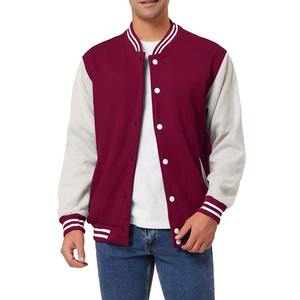 Green Varsity <b>Jacket</b> Light Grey Sleeves <b>Men</b> Unisex Baseball Style Zipper Waterproof Knitted Custom logo Option Warm Outerwear - Product Image 5