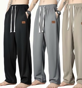 Nouvelle Collection – Pantalon Décontracté Ample et Léger en Coton 100% pour Homme, Taille Mi-Haute, Coupe Droite, Idéal pour l'Extérieur - Product Image 2