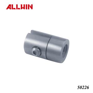 Support de main courante baclony à bouton en tube rond en acier inoxydable de conception moderne avec adaptateur en verre - Product Image 3