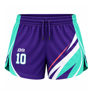 Conjunto de Camiseta y Pantalones Cortos de Voleibol para Mujer de Primera Calidad, Color Morado, Uniforme Sublimado Personalizado, Fabricante - Product Image 3