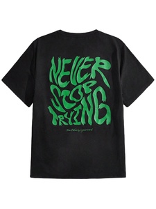 เสื้อยืดคอตตอนผสมโพลีเอสเตอร์สำหรับผู้ชายสติกเกอร์ด้านหน้าและด้านหลังนุ่มระบายอากาศและน้ำหนักเบารับประกันความสบายตลอดทั้งวัน - Product Image 2