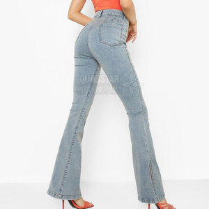 Meilleur produit : Jean uni pour femme, 100 % coton, écologique, sur mesure, vente en gros, coupe large, collection printemps - Product Image 4