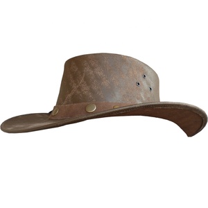 Sombreros Fedora Personalizados Más Vendidos de Cuero Genuino de Vaca con Ala Ancha Estilo Vaquero Unisex para Verano, Deportes, Viajes al Aire Libre Keven Impex KI-2509 - Product Image 1
