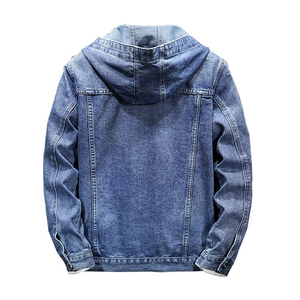Sweat à capuche unisexe en jean respirant de qualité supérieure, fermeture éclair, manches longues, quatre poches, denim bleu, streetwear - Product Image 2