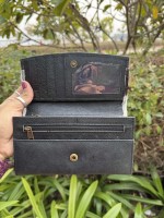 Dompet Kulit Sapi Motif Barat Warna Hitam, Dompet Kulit Berbulu, Hadiah untuk Wanita, Terlaris