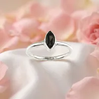 Bague en argent sterling 925 avec quartz fumé marron Earth Glow, bijoux faits à la main, pierre précieuse naturelle, taille marquise, bague résistante pour usage quotidien