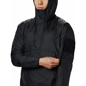 High Quality Solid <b>Black</b> Color Pullover Hooded Lightweight <b>Men's</b> Outdoor Waterproof 100% Polyester Fabric Oversize <b>Rain</b> <b>Jacket</b> - Product Image 3