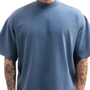 T-shirt Homme Coupe Décontractée Coton Premium Épais Col Rond Manches Courtes Style Boxy Décontracté Streetwear Vêtement Vierge Vente en Gros - Product Image 3