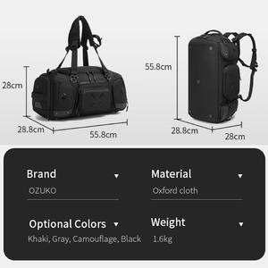 Waterproof Black Multi-Pocket Travel Sports Gym Duffle Bag With Separate <b>Shoe</b> Compartment And Trolley Sleeve - Product Image 5