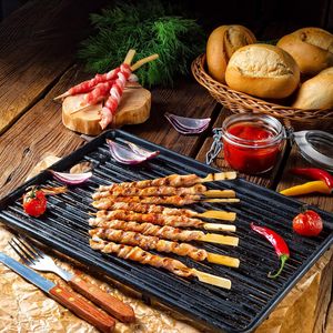 Brochetas de Bambú Premium de 7 Pulgadas, 100 Unidades, 3mm de Grosor, para Aperitivos, Frutas, Brochetas, Sándwiches, Barbacoa, Alimentos a la Parrilla - Product Image 5