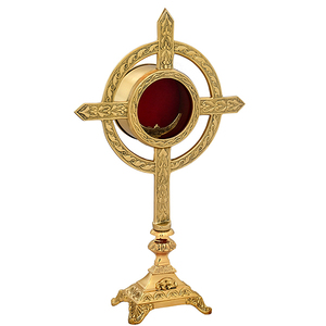 Monstrance traditionnelle en laiton |   Ostensoir eucharistique finition or – Export Corporation - Product Image 1
