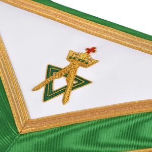 Tablier de Maître Maçon Allié en Velours Vert – Tous les Accessoires et Produits Maçonniques de Haute Qualité - Product Image 4