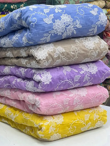 Tela de Bordado Premium con Textura de Malta, Tela de Poliéster Suave con Malla de Georgette y Encaje, Estampado Floral, Tela de Diseño para Vestidos de Novia - Product Image 4