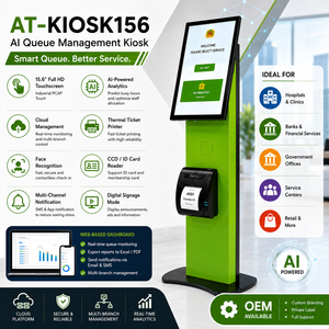 Kiosco de Gestión de Colas con Tecnología de IA |   Terminal de Pantalla Táctil de Autoservicio de 15.6 Pulgadas con Plataforma en la Nube |   AT-KIOSK156 |   OEM Disponible - Product Image 1