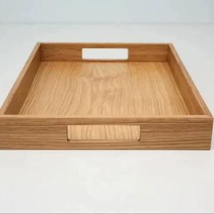 ถาดเสิร์ฟไม้แท้ทรงสี่เหลี่ยม ถาดเสิร์ฟอาหาร จานเสิร์ฟ ทำด้วยมือ เป็นมิตรกับสิ่งแวดล้อม ปลอดภัยสำหรับเครื่องล้างจาน เหมาะสำหรับงานแต่งงาน - Product Image 1