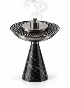 Brûleur d'encens Bakhoor de luxe en résine et acier inoxydable avec disque métallique décoratif, écologique, durable, aromatique, utilisable toute l'année - Product Image 1