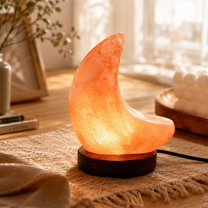 Lámpara de Sal del Himalaya Tallada de Estilo Moderno, Decoración de Mesa, Belleza Natural de Pakistán, Brillo Cálido - Product Image 1