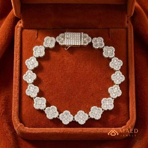 Bracelet en Moissanite Plaqué Or 18K, Bijou Tendance, Bracelet à Maillons Floraux pour Femmes et Hommes, Cadeau Élégant, Bijoux Fins, Styles New York - Product Image 5