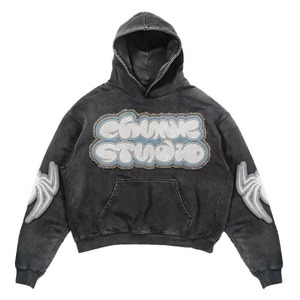 Sweat à capuche surdimensionné personnalisé en molleton gris vintage 100 % coton épais 500 g/m² pour homme, effet délavé soleil et usé, sans motif, délavé à l'acide - Product Image 3