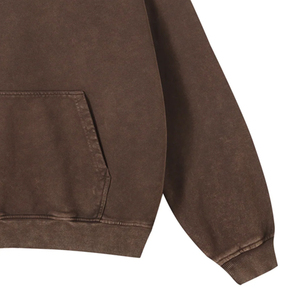 Sudadera con capucha Snow Wash Oversized de algodón grueso con forro polar, lavado ácido, estilo vintage desgastado, streetwear, para gimnasio, OEM, estampado y bordado - Product Image 2