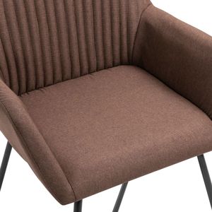 Chaises de salle à manger modernes, pieds en métal rembourrés en polyester marron, design contemporain, lot de 2 - Product Image 6