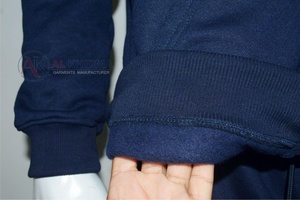 เสื้อฮู้ดซิป ¼ ตัวสำหรับผู้ชาย สีกรมท่า ผ้าฟลีซคอตตอน 100% หนา 370gsm มีกระเป๋าหน้า ระบายอากาศได้ดี ป้องกันรอยยับ พร้อมปักโลโก้ตามสั่ง - Product Image 5