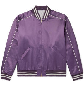 Chaquetas y Abrigos de Béisbol Sukajan de Satén Brillante con Logotipo Personalizado para Hombre, Chaqueta de Algodón, Chaqueta Varsity Letterman, Chaqueta Bomber para Hombre - Product Image 2