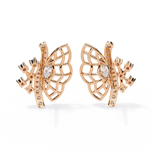 Unique Design Mix Cut Lab Grown Diamond 14K Gold IGI Certified <b>Earring</b> <b>Tops</b> for Gift Party & Anniversary - Product Image 3