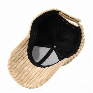 Casquette de baseball populaire en velours côtelé couleur unie à 6 panneaux, automne-hiver, épaisse, chaude, coupe-vent, tendance - Product Image 4