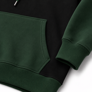 Sweat-shirt à capuche surdimensionné bicolore avec broderie personnalisée, en molleton épais, streetwear unisexe, décontracté - Product Image 4