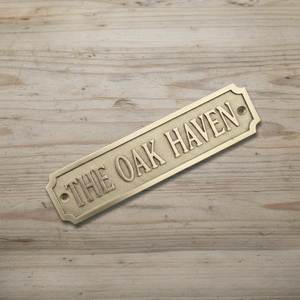 Elegant Vintage <b>Brass</b> Door Plaque Sign with Embossed <b>Letter</b> Style for Apartment Villa Hotel Office Main Entrance - Product Image 1