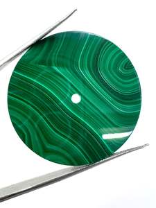 Esfera de Reloj de Malaquita Natural de 31.50mm, Corte Plano, 1.50mm de Grosor, Marca K Gems, Esfera Suelta para Fabricación de Relojes - Product Image 3