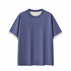 Camiseta de Manga Corta para Hombre, Corte Cuadrado, Secado Rápido, Seis en Uno, Color Verde Menta, Corte Regular, 100% Algodón, Vintage, Ecológica - Product Image 1